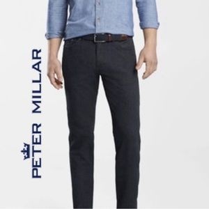 Peter Millar Mens Mountainside Flannel Five Pocket Pant Sz 32 Charcoal Grey